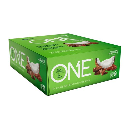 ONE Protein Bars, Almond Bliss, Gluten Free Protein Bars with 20g Protein and 1g Sugar, Pantry Staples, 2.12 oz (12 Pack)