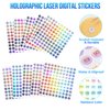 10Sets Number Stickers 1-1000 Label Laser Stickers, Small Round Self-Adhesive Label for Home, Office, Kitchen, and Classroom, Organizing Nail Polish Bottle/Nail Art Sticks/Lipstick (Dia.10mm)