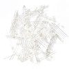 Chanzon 100 pcs 3mm White LED Diode Lights (Clear Flat Transparent DC 3V 20mA) Bright Lighting Bulb Lamps Electronics Components Indicator Light Emitting Diodes