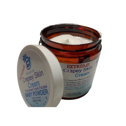 Diva Stuff Extreme Crepey Skin Body & Face Cream with Hyaluronic Acid, Alpha Hydroxy and more for Dry & Damaged Skin, 8oz - New Baby Powder Scent
