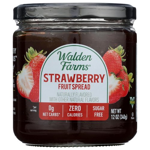 Walden Farms Strawberry Fruit Spread 12 oz Jar (6 Pack) - Naturally Flavored - 0g Net Carbs - Kosher Certified - Great on Muffins - Pancakes - Salad - Dipping - Toppings and Many More