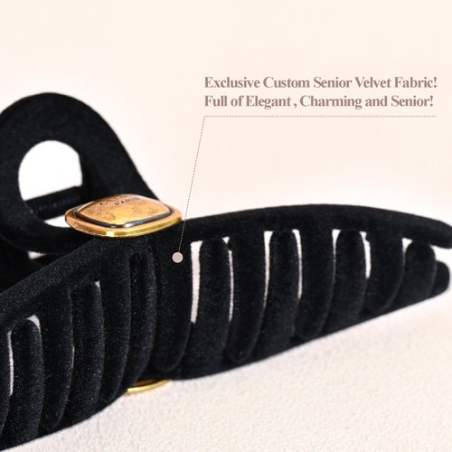 Sluxa Hair claw clips for women,Luxury velvet Black hair clips, Small hair clips claws, Newest style tools.8cm length. #3