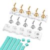GAOY 2Pcs Magnetic Nail Stand, Acrylic Nail Art Practice Press on Nails Display Stand Holder with 96Pcs Reusable Adhesive Putty for Home DIY & Salon Use Manicure Tools, Golden & Silver