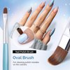 AIRSEE Nail Art Clean Up Brushes, 3 Pcs Painting Brushes for Nails with Flat/Oval/Fine Angled Gel Nail Brushes,Nail Brushes for Cleaning Nail Polish Mistake on the Cuticles