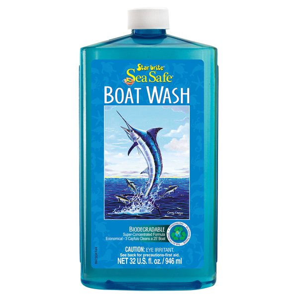 STAR BRITE Sea Safe Boat Wash - Super Concentrated - Instantly Remove Dirt, Grime, Salt Deposits & More Without Removing Wax or Polish 32 Oz (089732PW)