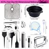 43 Pieces Pro Salon Hair Coloring Kit,Hair Dye Brush and Bowl Set,Highlighting Frosting Cap with Plastic Hooks,Dyeing Shawl,Ear Cover,Gloves,Clip for Dyeing Hair Hairdressing Tools