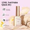 Bevimee Quick Dry Nail Polish, Milky White Nail Polish Air Fast Drying, White Nail Polish Non Gel For Summer Regular Natural Color Water Based Fingernail Polish Nail Lacquer For Nail Art, 12ML