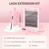 Lash Extension Kit, PITHER 280 PCS 40D Lash Clusters DIY Eyelash Extension Kit with Lash Bond and Seal Waterproof, Lash Remover for Lash Extensions Individual Lashes Kit Beginners 9-16mm