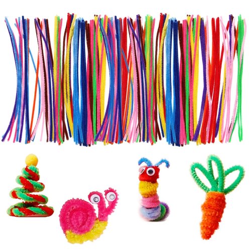 WOPPLXY 1200 Pieces Pipe Cleaners Craft Supplies, Multi-Color Chenille Stems, 20 Colors Craft Pipe Cleaners Bulk for DIY Art and Craft Projects(6mm x 12 Inch)