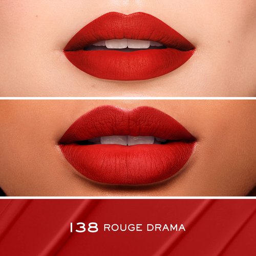 Lancôme L'Absolu Rouge Drama Ink Semi-Matte Liquid Lipstick - Highly Pigmented - All Day Wear - 138 Rouge Drama