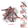 24 pcs/lot Wig Combs for Making Wig Caps 7-teeth Wig Clips with Cloth Wig Combs for Hairpiece Wig Cap Accessories Tools (Light Brown)