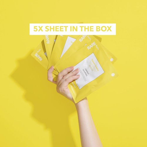 RARE Paris - Trésor Solaire - Soothing Facial Mask - Soothing & Calming Sheet Mask with Arnica & Vitamin E - Soothing Effect - Made in France - 5/Box