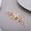 Chargances Bridal Crystal Hair Comb Wedding Blue Beaded Gemstone Hair Side Comb Fashion Flower Headband Headpieces Wedding Prom Flower Girl Hair Accessories for Women and Girls (Gold)