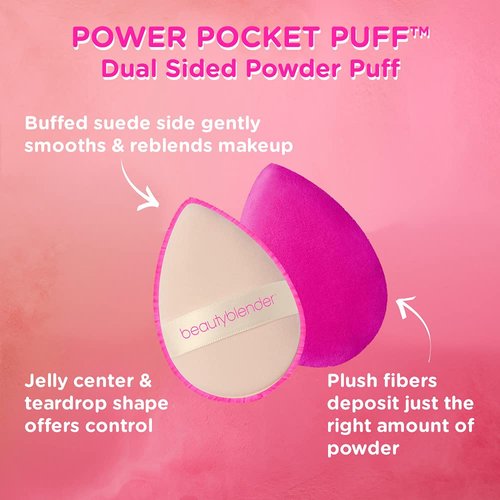BEAUTYBLENDER POWER POCKET PUFF Dual Sided Powder Puff for Powders and Concealers