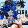 13pcs Video Game Themed Party Decorations, Number 8th Boys Birthday Party Supplies, Navy Blue Video Game Controller Mylar Foil Balloon, Video Game Party Decoration Supplies