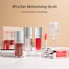 3 Colors Tinted Plumping Lip Oil Gloss Set, Fat Lip Oil Drip Lip Glow Oil,Ultra-Hydrating & Nourishing Lip Care Lip Tint, Smooth Glossy Shiny Transparent Lip Gloss Plumping Lip Care (SET B)