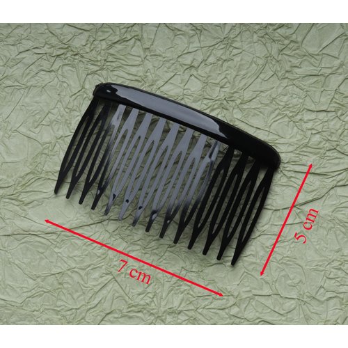 Ruwado 6 Pcs 14 Teeth Hair Side Comb Twist French Vintage Style Hair Clips Pins Accessories Supplies for Women Girls Bridal Wedding Veil Fine Long Curly Hair (Black)
