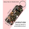KLLRO RUO Chapstick Holder Keychain Fashion Lipstick Sleeve Lip Balm Portable Pocket Lip Gloss Tube Holder Clip-on Makeup Travel Accessories - Forest Mushroom