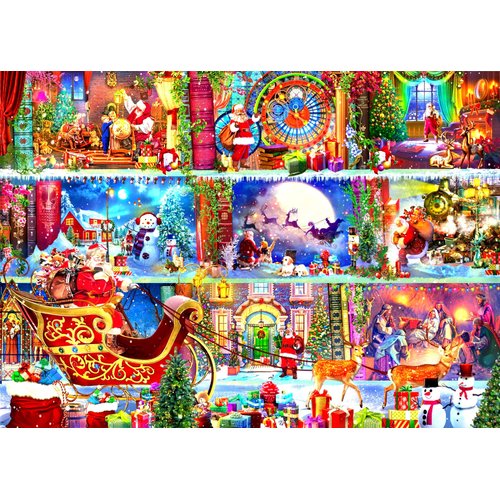 Brain Tree - Santa's Gift 1000 piece puzzle for adults - Unique Puzzles for adults 1000 pieces and up with Droplet Technology for Anti Glare & Soft Touch - 27.5”Lx19.5”W