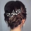 Easedaily Leaf Bride Wedding Hair Comb Silver Crystal Bridal Hair Piece Rhinestone Hair Accessories for Women and Girls