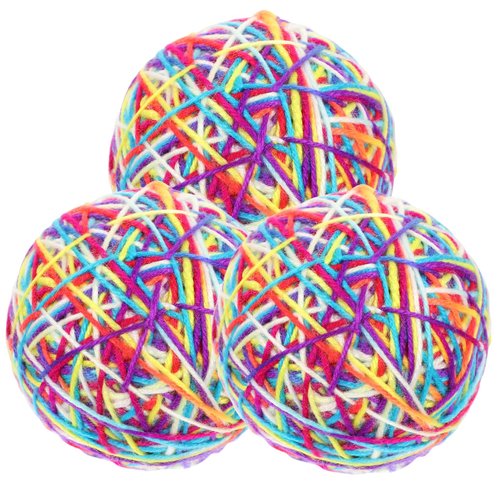 ORFOFE 3Pcs Interactive Cat Toy Wear Resistant Kitten Ball Toys for Indoor Play Engaging Household Playthings for Cats and Kittens