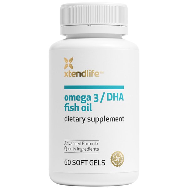 Xtendlife Omega 3/DHA Fish Oil 1100mg (700mg DHA), Omega 3 Supplement for Heart, Brain & Joint (60 Count)