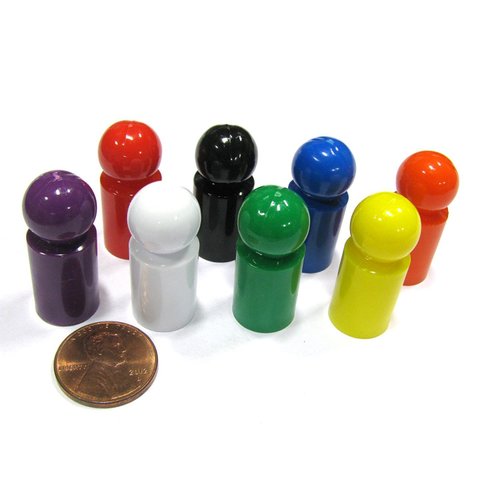 Koplow Games Set of 8 Ball Pawns 30mm Peg Pieces for Board Game Play - Assorted Colors