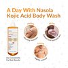 Nasola Kojic Acid Soap Body Wash + Turmeric Vitamin C Organic Natural Moisturizing Exfoliating Unscented Korean Cleansing Shower Gel for Women Men - 11.83 Fl Oz