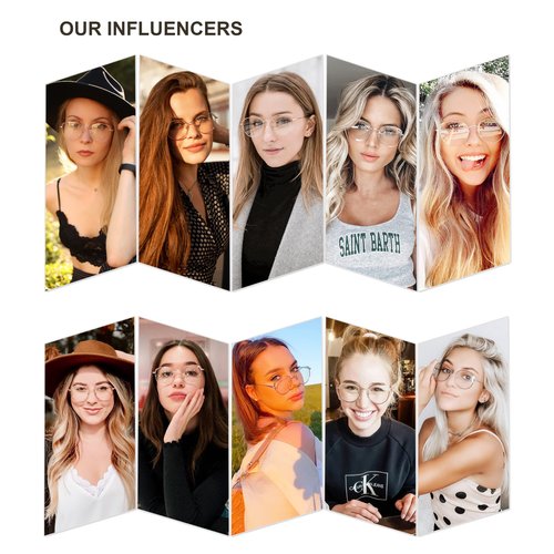 SOJOS Cat Eye Blue Light Blocking Glasses for Woman Hipster Metal Frame Womens Eyeglasses She Young SJ5027, Gold Frame/Anti-Blue Light Lens