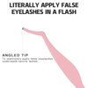 Pretty memory Eyelash Applicator Tool DIY False Curved Eyelash Extension Tweezer for Volume Lashes Application and Removal, Pink