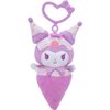 Hello Kitty and Friends 4-Pack Ice Cream Clip-On Plush Featuring Hello Kitty, Kuromi, My Melody, and Cinnamoroll with Unique Bow Clips
