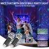 Karaoke Machine, 2 Wireless Karaoke Microphones with Disco Lights, Portable Bluetooth Speaker, Singing Machine with PA System for Adults Kids, Supports AUX/USB/TF for Home Party Indoor/Outdoor