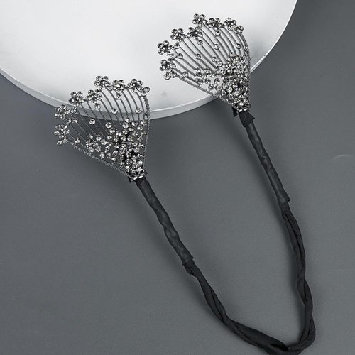 1PC Rhinestone Elegant Lazy Hair Bun Maker French Hairstyle Magic Donut Hair Bun Maker Twist Bun Hair Styling Accessories Lazy Hair Curler Bun Tool for Women Girls, Black