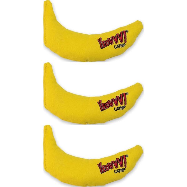 YEOWWW! DuckyWorld 100% ORGANIC CATNIP Leaf & Flower Cat Toy BANANA 3 PACK
