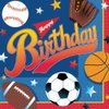 Amscan Little Champs Beverage Napkins Sports Birthday Party (16 Count)