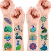 Happy Diwali Temporary Tattoos 81 PCS Indian Festival of Lights Party Themed Stickers for Kids Birthday Party Supplies, Decorations, Favors, and Prizes (Peacock)