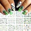 12pcs Green Leaf Nail Stickers - Diowino Water Transfer Nail Art Stickers Tropical Rain Forest Leave Series Nail Decals Nail Accessories for Acrylic Nails Women Girls