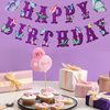 Elaliyi Butterfly Happy Birthday Banner Butterfly Birthday Decorations Fairy Happy Birthday Banner Butterfly Birthday Banner for Girls Kids Babys Birthday Party Supplies