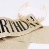 CIEHER Birthday Queen Sash & Rhinestone Tiara, Birthday Crowns for Women, Birthday Sash,Tiaras and Crowns for Women(Gold1)