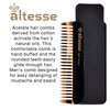 Altesse 11132 Small Wide Tooth Comb Tortoiseshell Mustache Comb for Men (3.5") with Pocket Comb Synthetic Leather Case. Essential Facial Hair Travel Comb For Any Beard Kit for Men. Handmade in France