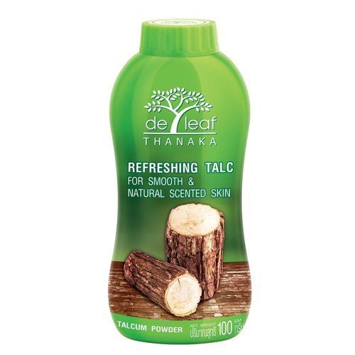 DE LEAF THANAKA Refreshing Talc Smooth and Natural Scented Skin, Talcum Powder Beauty Skincare Face Body Clean Fresh Cooling Sooth Irritation, 80 g 3 Pack Count