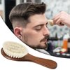 2 Pieces Barber Fade Brush Men Beard Brush Neck Duster Cleaning Brush Soft Beard Brush with Wooden Handle for Barber Hair Cutting Kits (Black, Red)