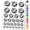 Basketball Sketch Temporary Tattoo Water Resistant Fake Body Art Set Collection - Black (One Sheet)