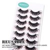 Hermosa Hollywood Glam, Vegan Mink False Eyelashes with 10 Pairs, Silk Materials and black and Brown hairs mixes, Black Cotton Band with Light weight Hair, Reusable for over 20 times HMC02