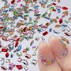 100Pcs Mini Colorful Nail Rhinestones for Nails Multi Shape Nail Gems and Charms Tiny Flatback Rhinestones Nail Charms Random Nail Crystals Nail Diamonds Rhinestones Nail Jewels for Nail Art Supplies