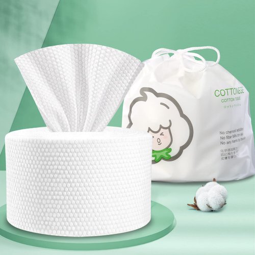 GothicBride Disposable Face Towel for Dry and Wet Use, 100% Cotton Facial Tissue, Ultra Thicked Facial Cleansing Towels, Multi-Purpose Dry Wipes for Makeup Removing, Sensitive | Baby Skincare