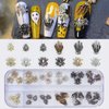 Halloween Nail Charms 3D Spider Hand Alloy Nail Art Supplies Black Gold Silver Charms Nail Jewelry for Women Halloween DIY Nail Art Decoration Accessories 36Pcs