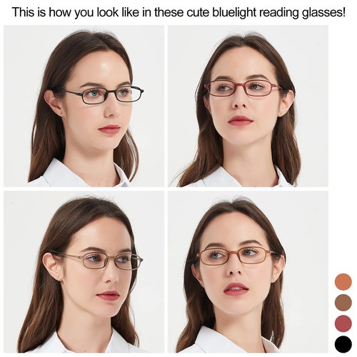 OCCI CHIARI 4 Pack Computer Reading Glasses Blue Light Blocking UV Protection Women Men Lightweight Flexible TR90 Readers +1.75