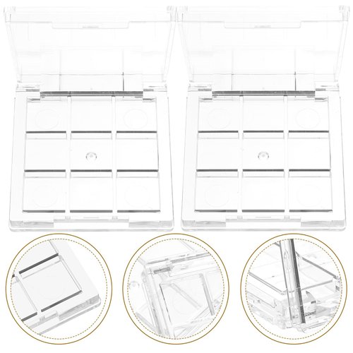 Healifty 2pcs Empty Lipstick Palette 9 Grids Diy Eyeshadow Powder Blush Lipstick Palette Empty Highlighters Container for Women