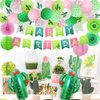 Cactus Party Decorations Fiesta Cactus Birthday Party Supplies Cactus Happy Birthday Party Banners Paper Lanterns Balloons Cake Toppers for Tropical Mexican Fiesta Party Decorations